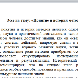 Эссе на тему: «Понятие и история методов»