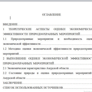 Курсовая работа на тему: Оценка экономической эффективности природоохранных мероприятий