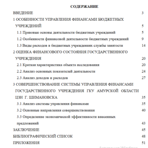 Особенности управления финансами государственного учреждения