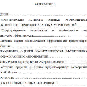 Курсовая работа на тему: Оценка экономической эффективности природоохранных мероприятий